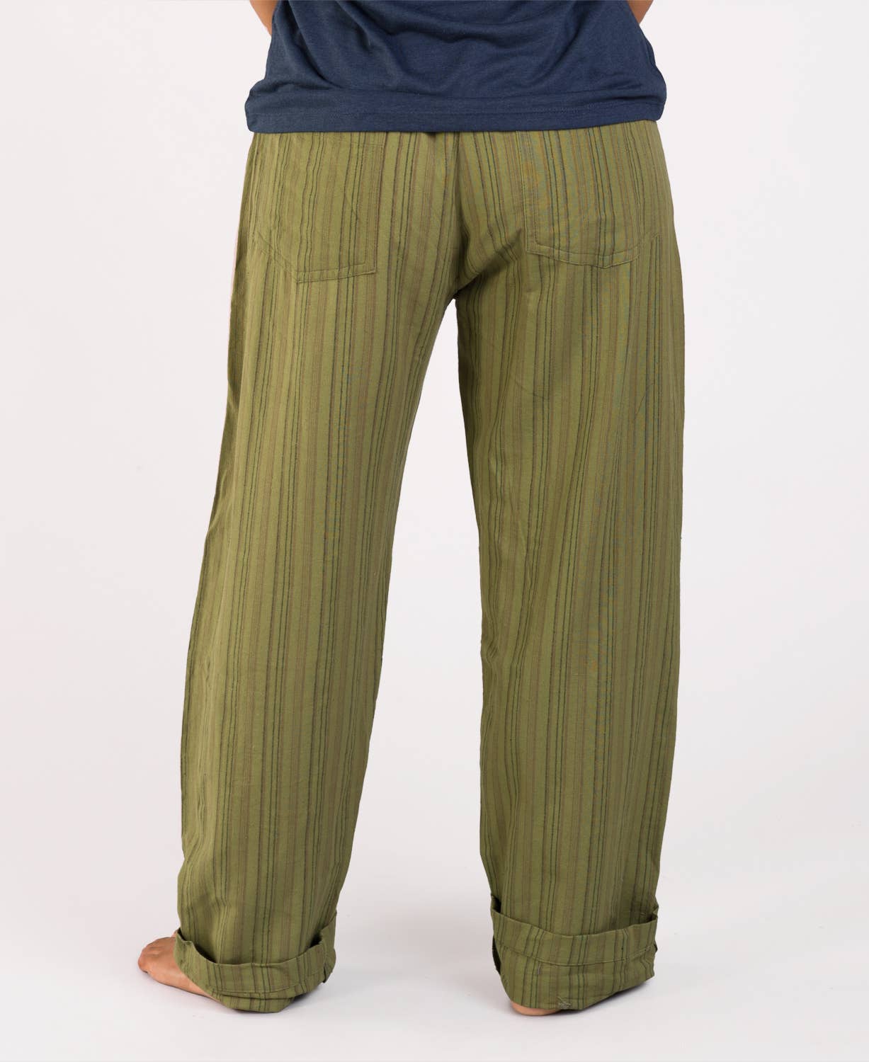 Striped Hippie Pants - Spirit Sage: MD