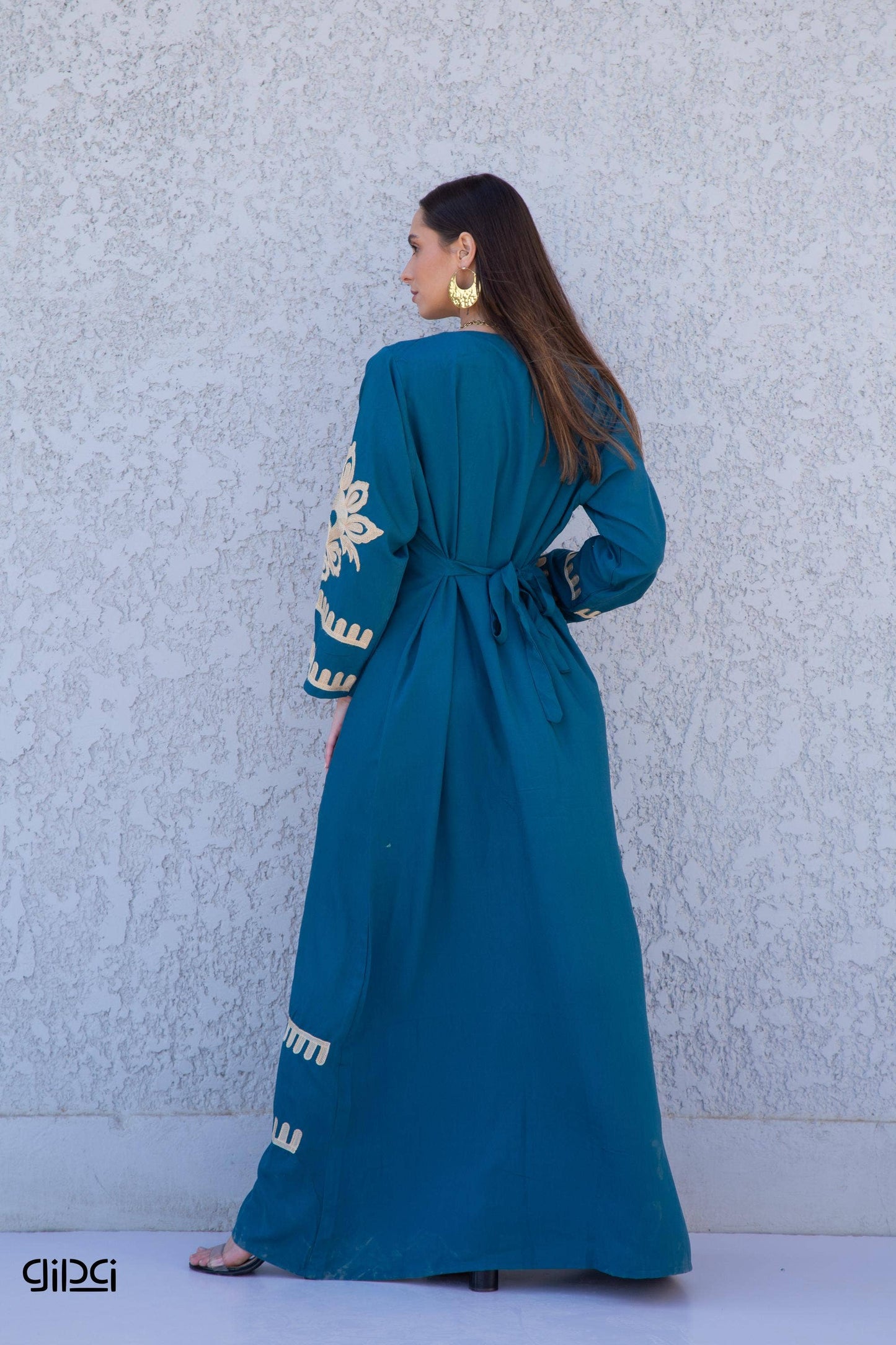 Blue Egyptian cotton kaftan dress, caftans for women, Boho Kaftan dress, Caftans for women, long summer kaftan, kaftans, caftan: S/M/L