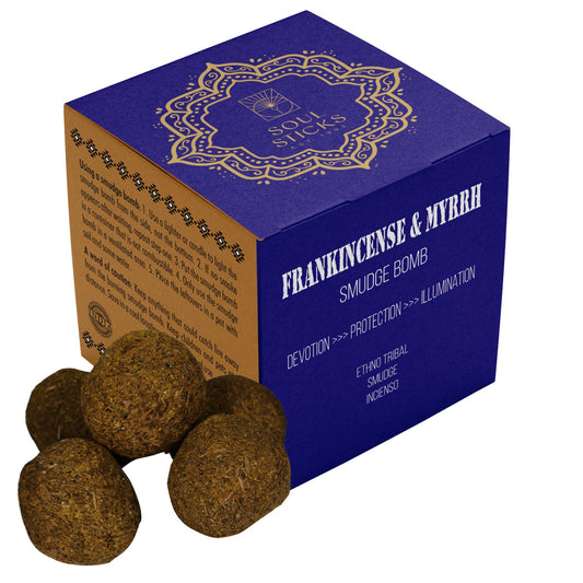 Frankincense & Myrrh Smudge Bombs w/ Burner