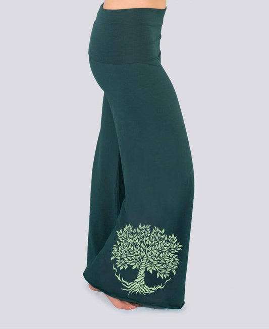 Root Down Flowy Pants - Teal Flow Pants: MD