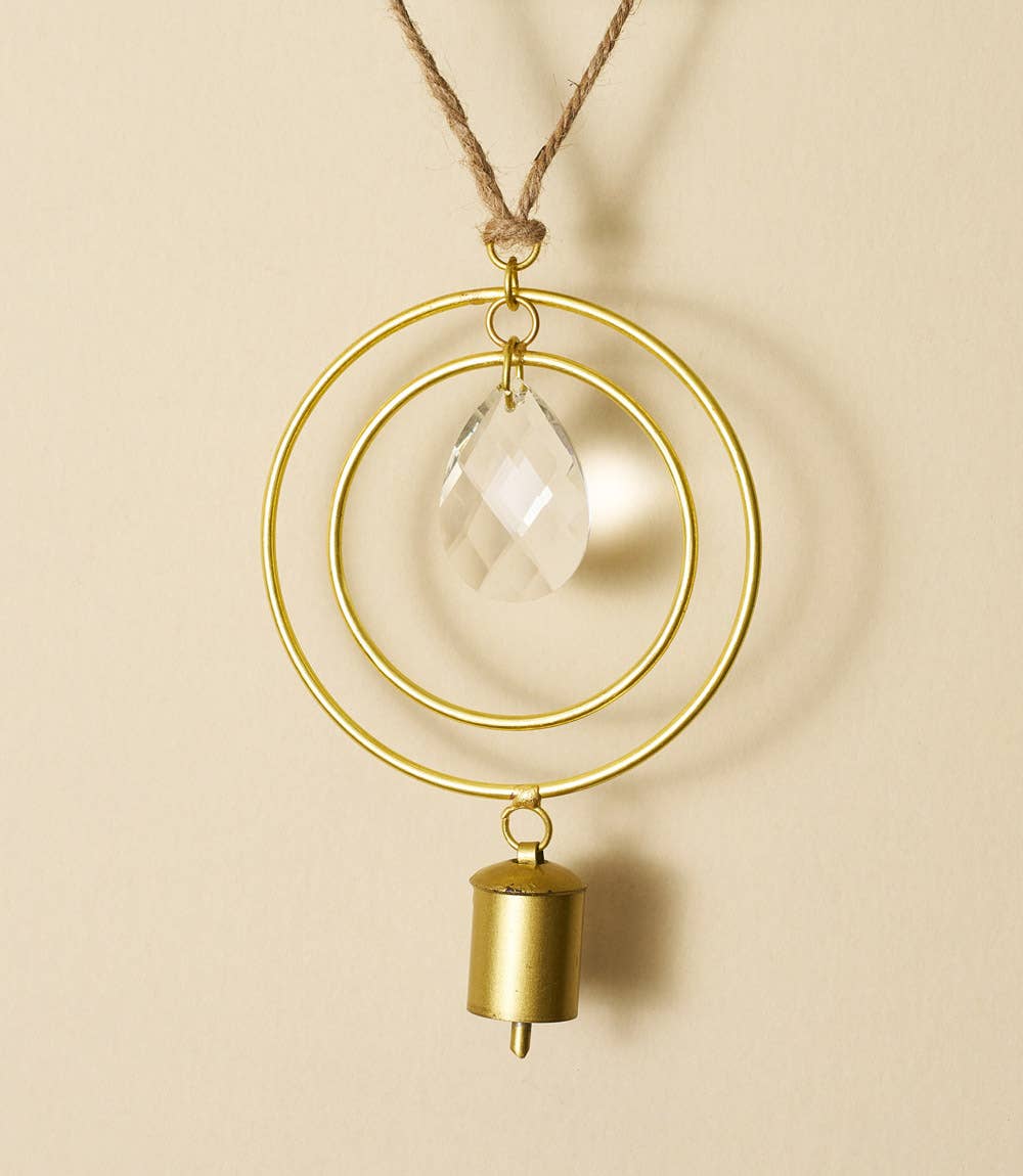 Suyra Circle Crystal Suncatcher Wind Chime - Hand Tuned One or Two Rings