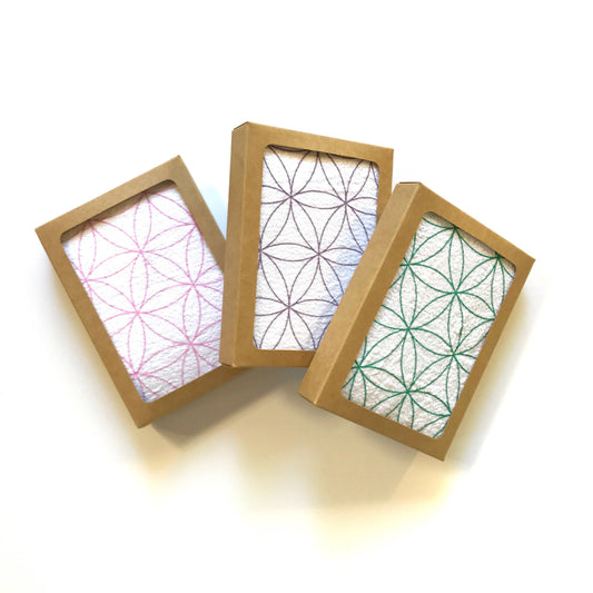 Assortment Sacred Geometry Crystal Grid Cloth Designs: Flower of Life