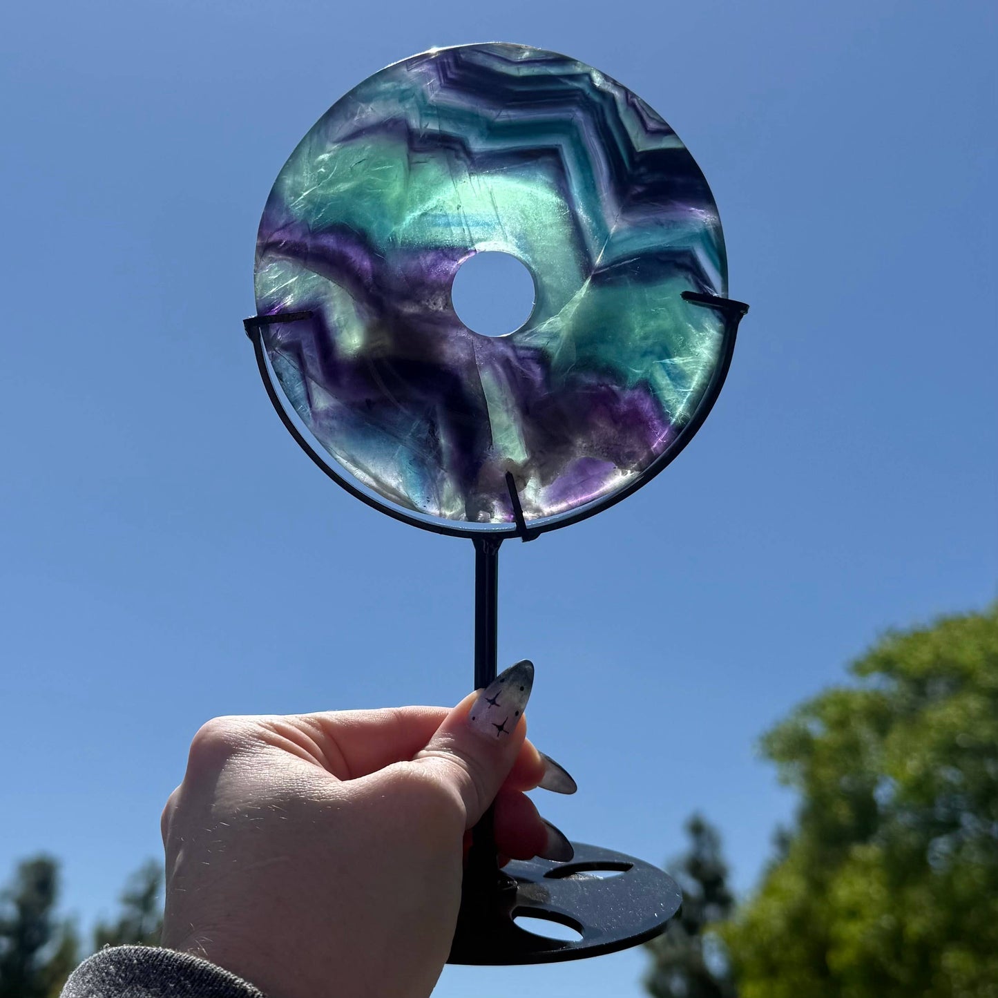 Large Rainbow Fluorite Donut