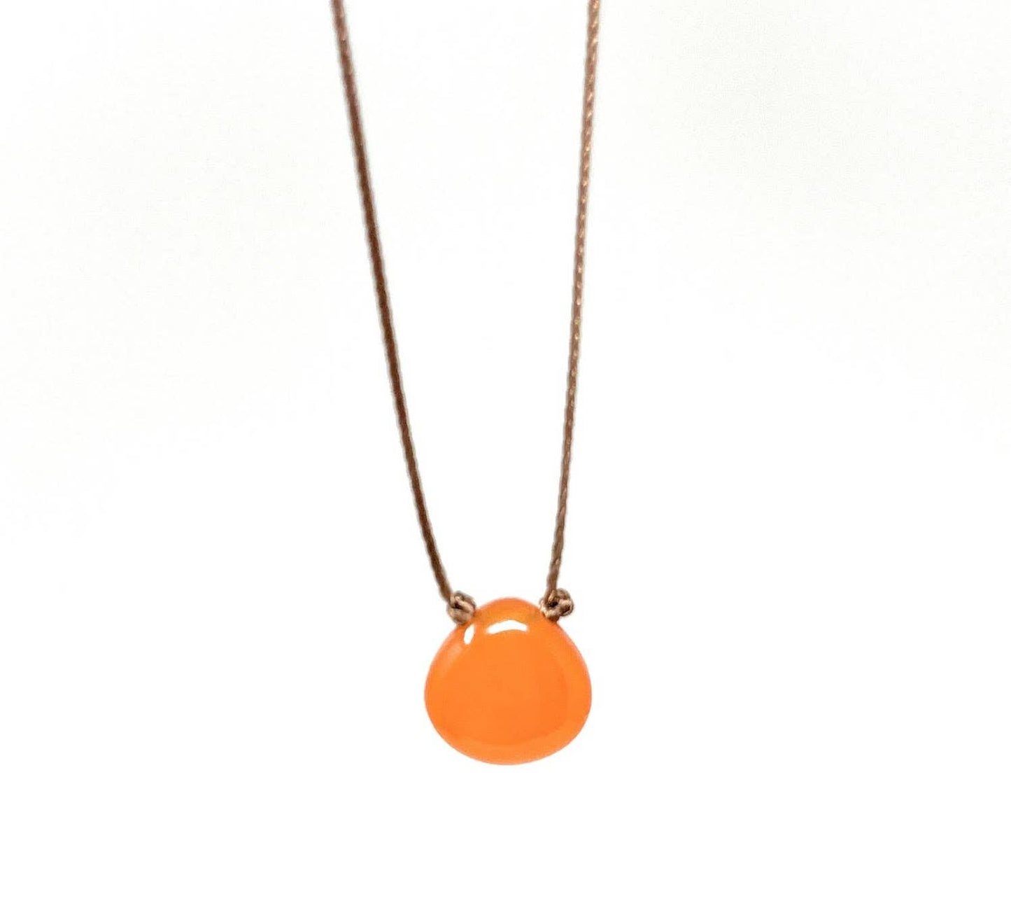 Carnelian Smooth Teardrop Cord Necklace