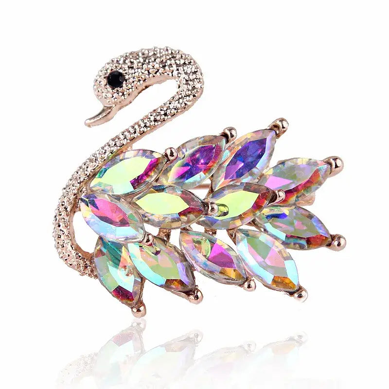 Crystal Swan Brooch – Sparkling Rhinestones