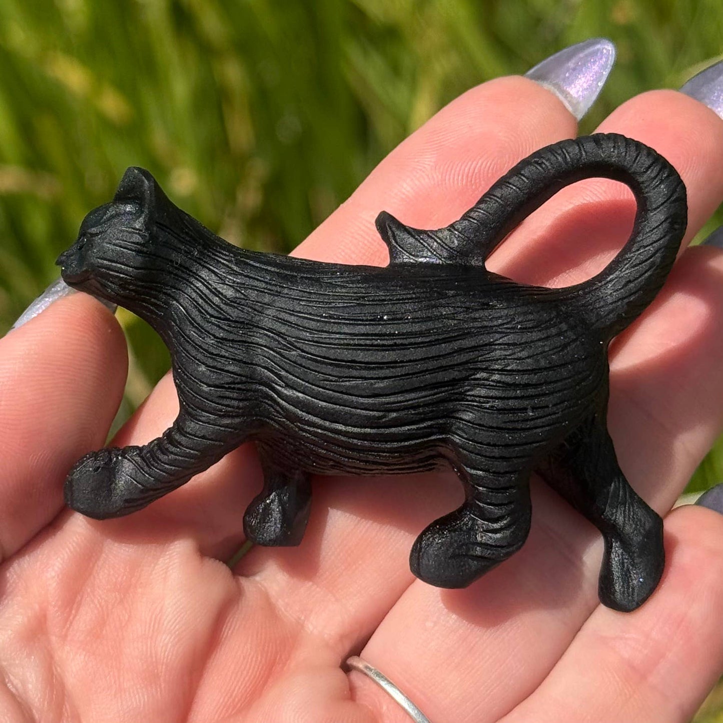 Matte Obsidian Strolling Cat