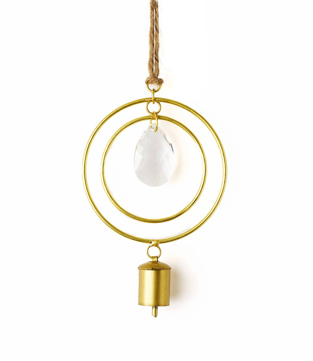 Suyra Circle Crystal Suncatcher Wind Chime - Hand Tuned One or Two Rings