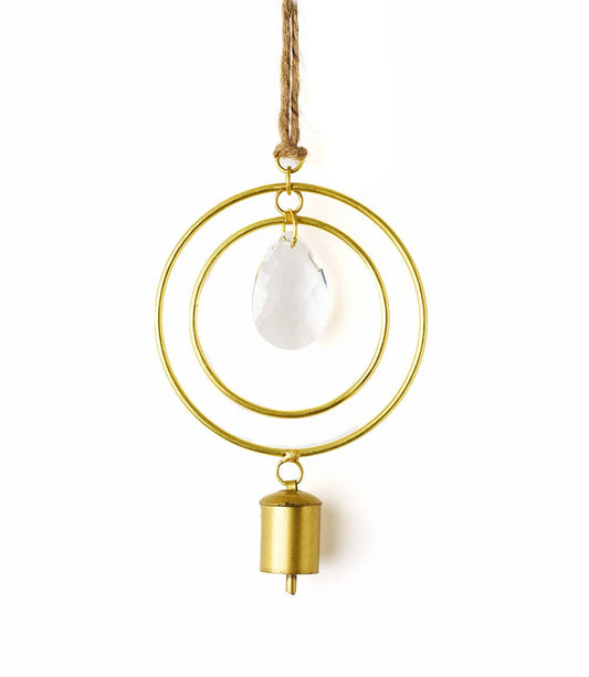Suyra Circle Crystal Suncatcher Wind Chime - Hand Tuned One or Two Rings