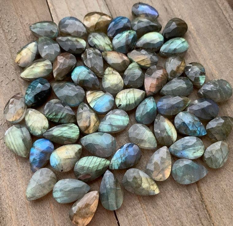 Labradorite Faceted Teardrop Necklace 16, 18 or 20"