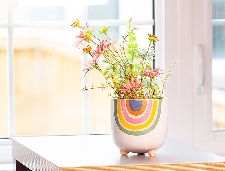 Rainbow Planter with Legs 5" H