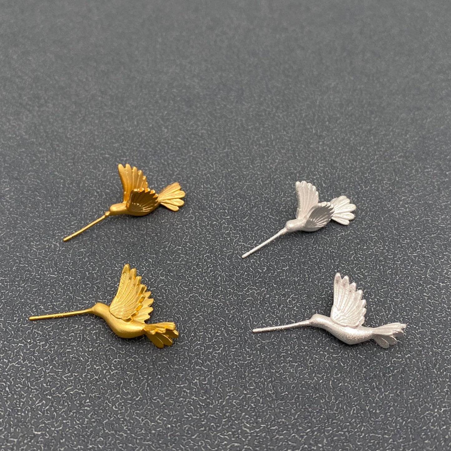 18K Gold Plated Hummingbird Ear Studs