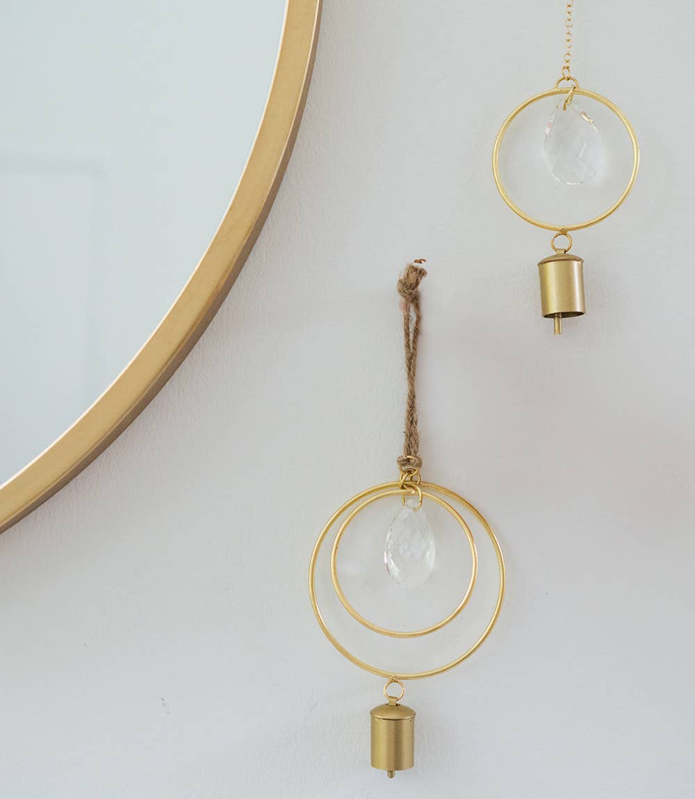 Suyra Circle Crystal Suncatcher Wind Chime - Hand Tuned One or Two Rings