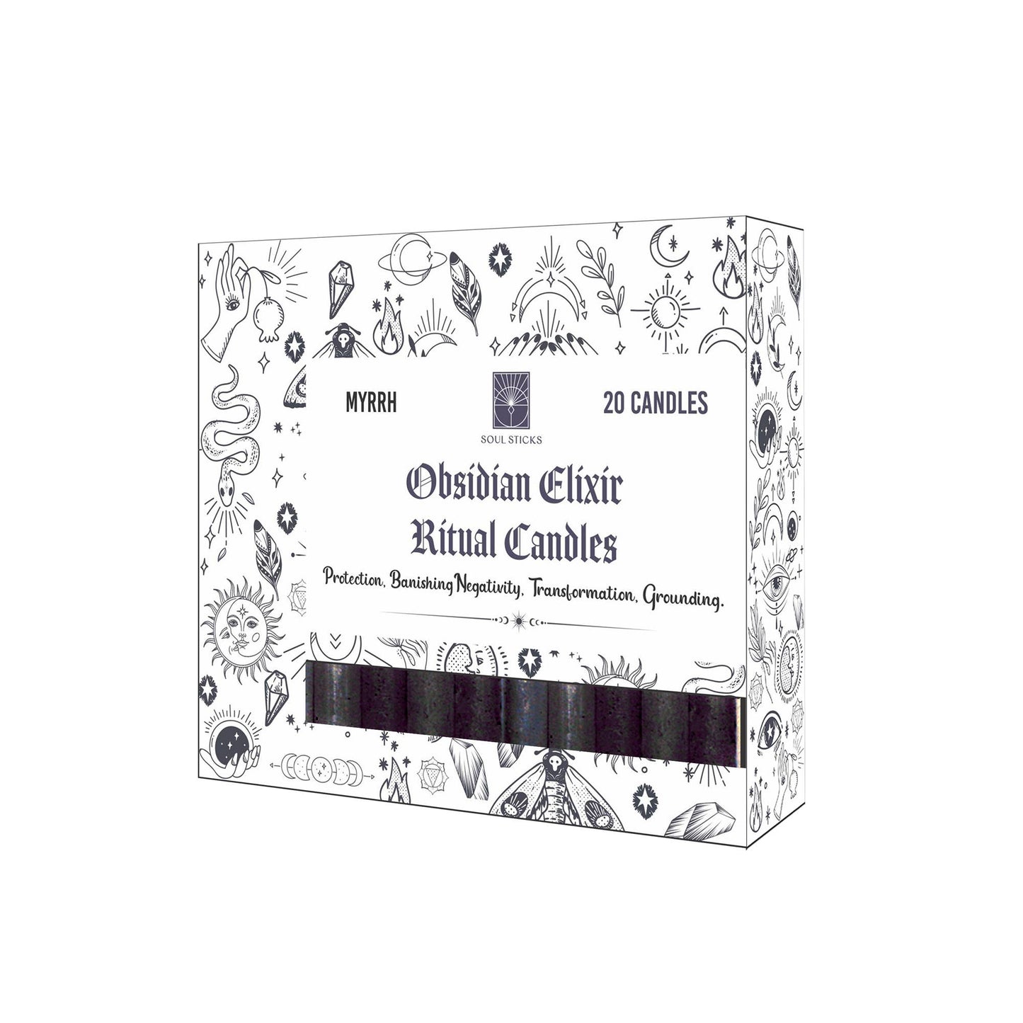 Obsidian Elixir Myrrh Vanilla Ritual Candle