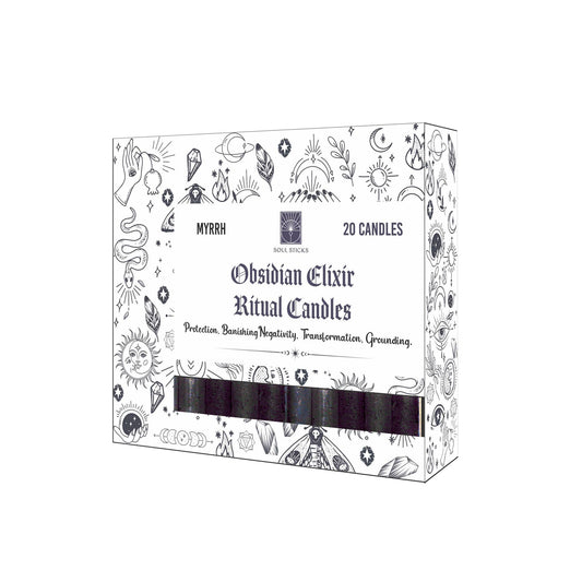 Obsidian Elixir Myrrh Vanilla Ritual Candle