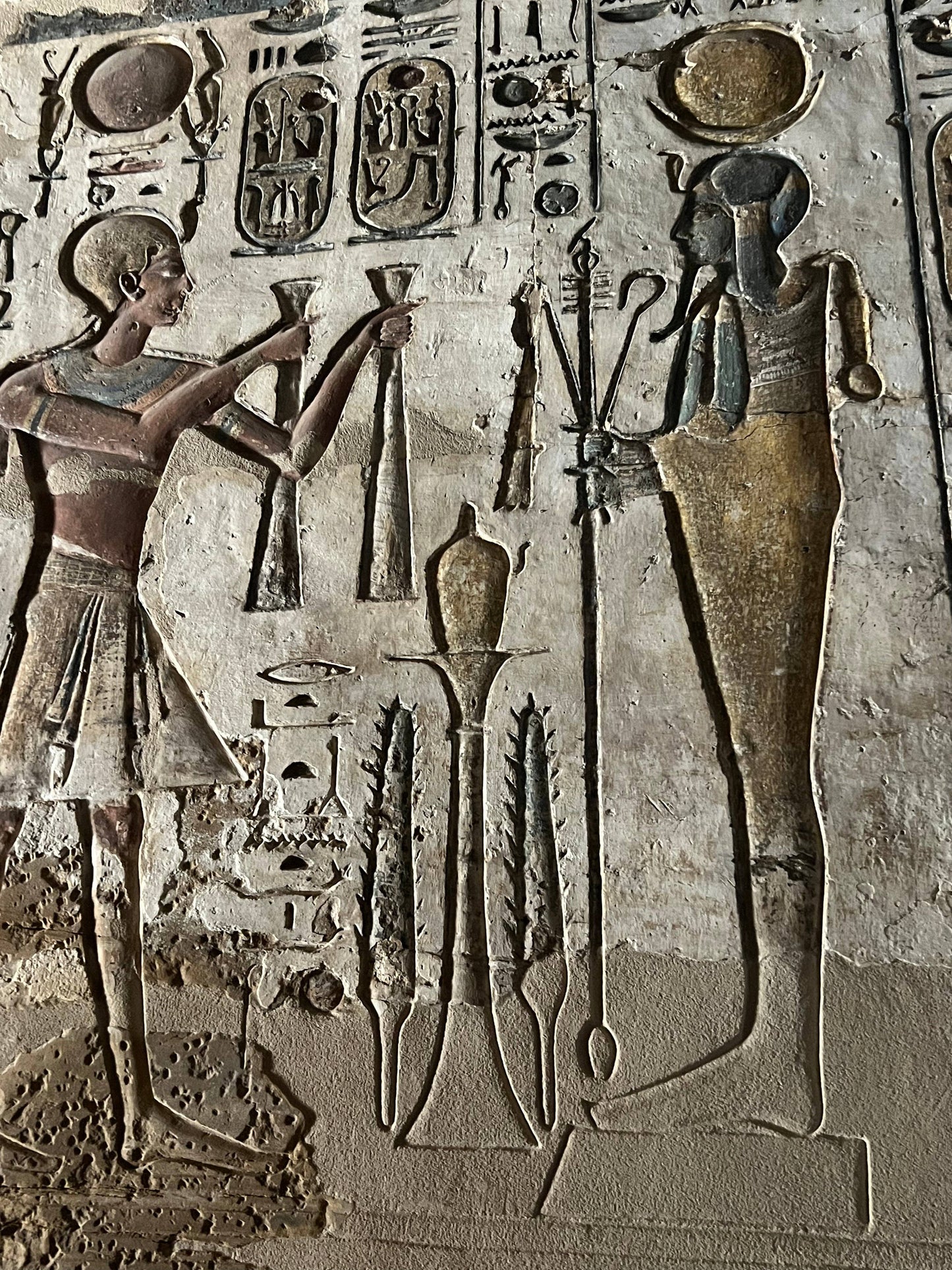 Uas Scepter with Djed and Ankh Brass