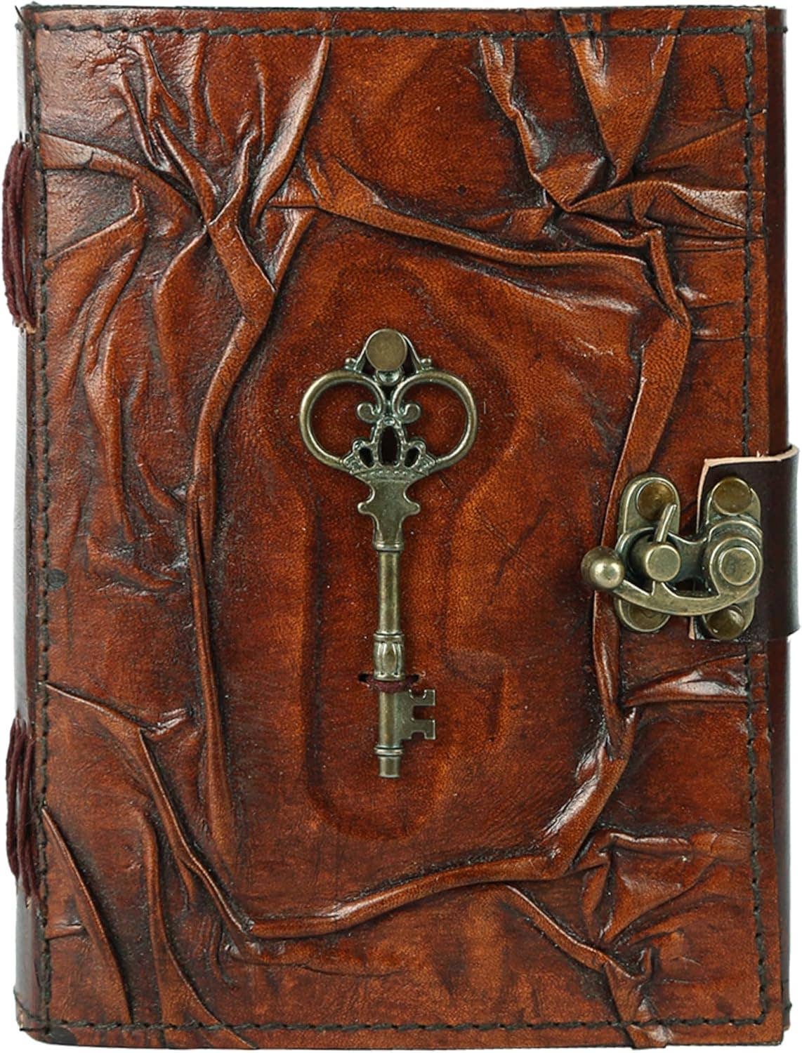 Leather Bound Grimoire Journal Deckle Edge Witch Diary