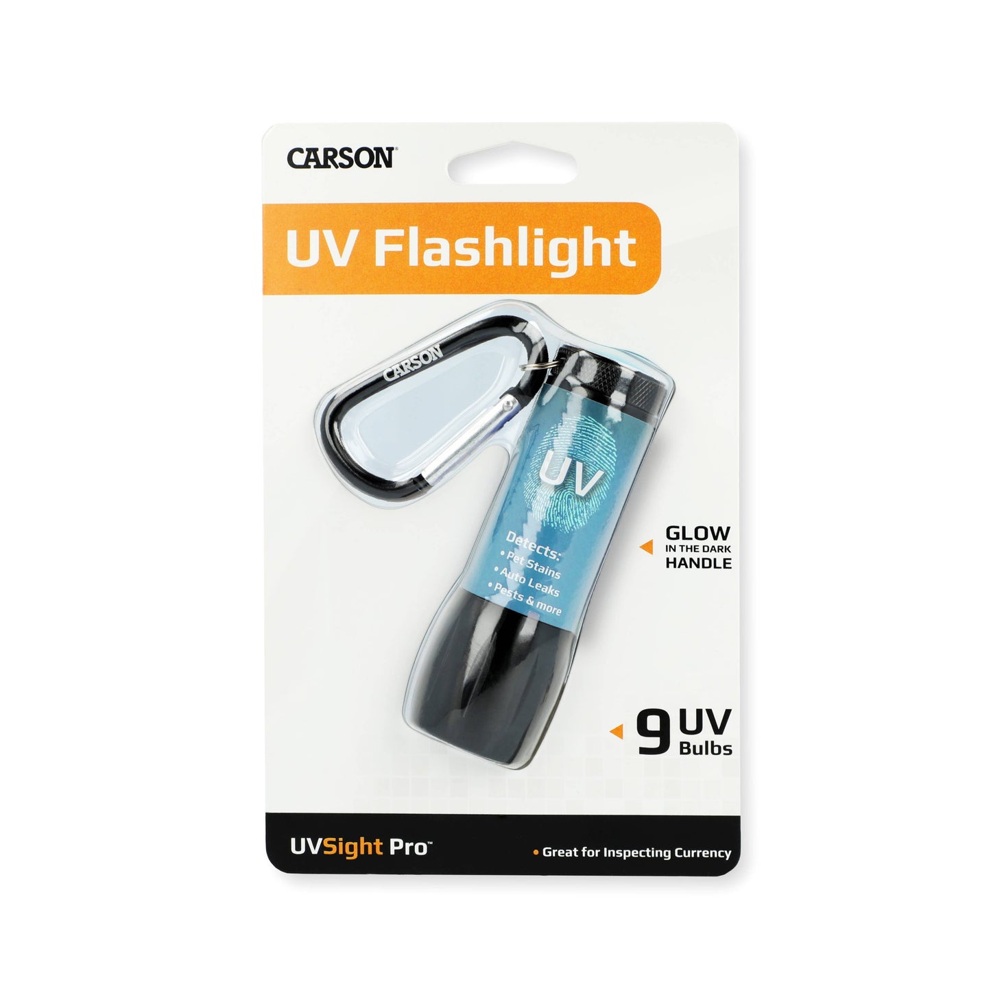 Bright UV LED Flashlight, with Glow-in-the-Dark Rubber Grip