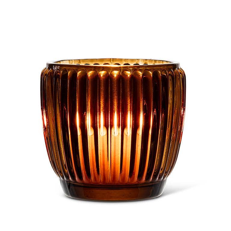 Small Ribbed Votive-3"D