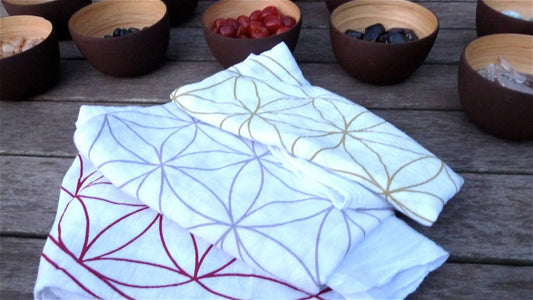 XL Flower of Life - Crystal Grid Cloth: White