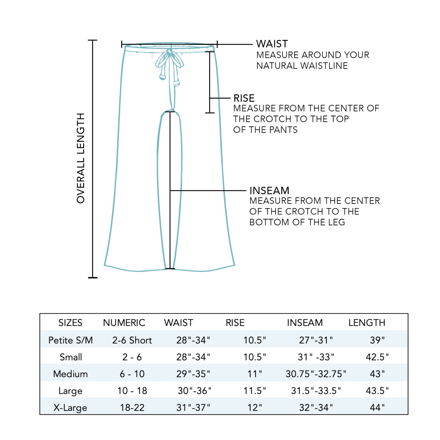 Deep Teal Wide Leg Drawstring Pants