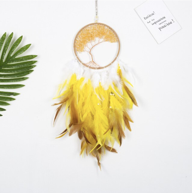 Modern Handmade Beaded Dreams Catcher: Chocolate
