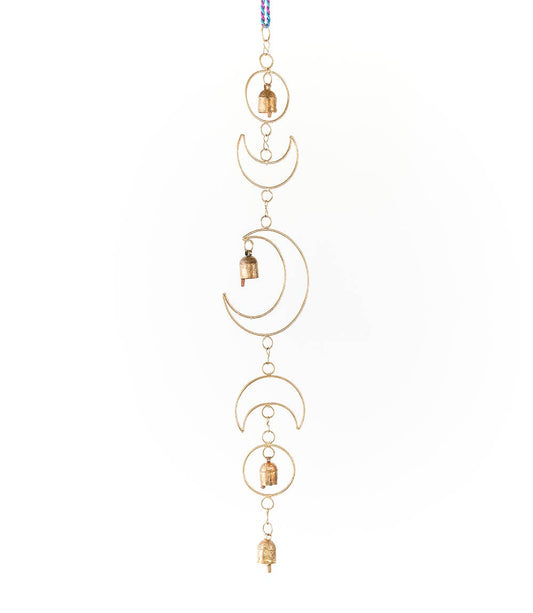 Indukala Large Moon Phase Bell Wind Chime - Home Decor