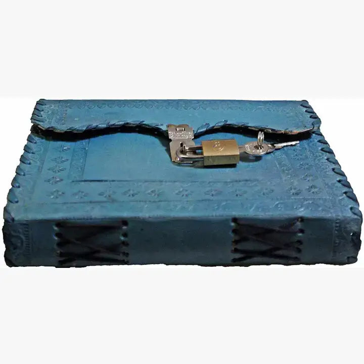 TUZECH Handmade Leather Vintage Journal Lock And Key Diary