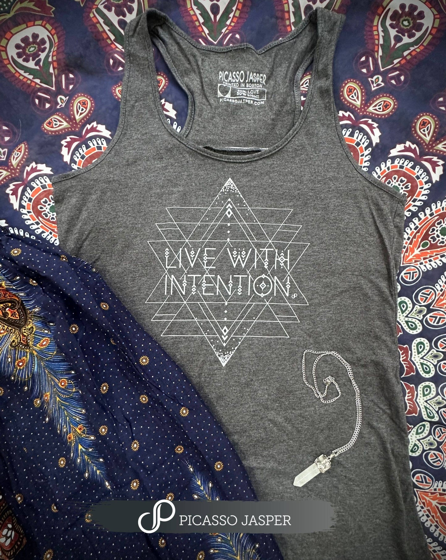Live with Intention, Gathered Racerback Tank: Small