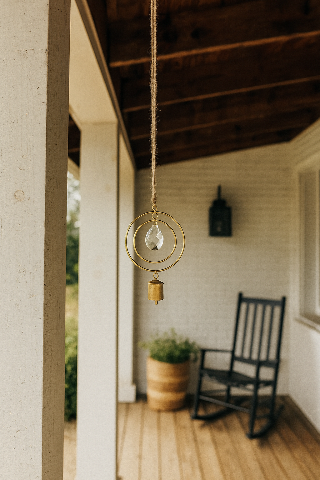 Suyra Circle Crystal Suncatcher Wind Chime - Hand Tuned One or Two Rings