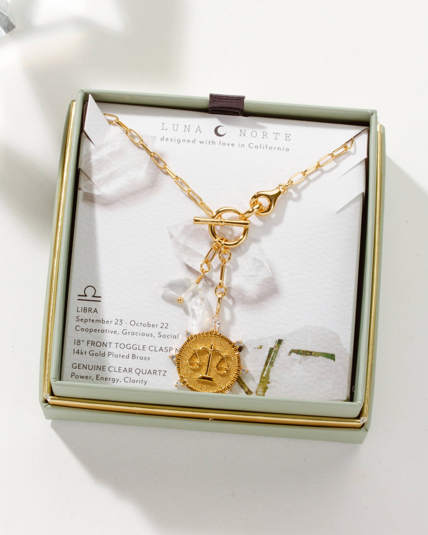 Libra Lunar Front Toggle Zodiac Necklace