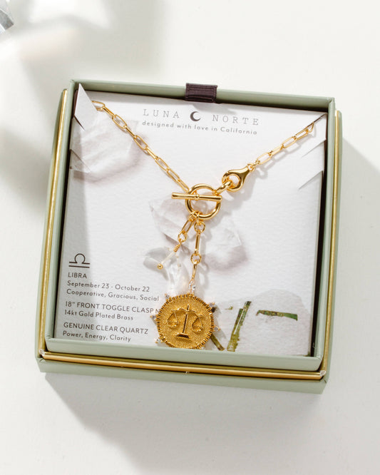 Libra Lunar Front Toggle Zodiac Necklace