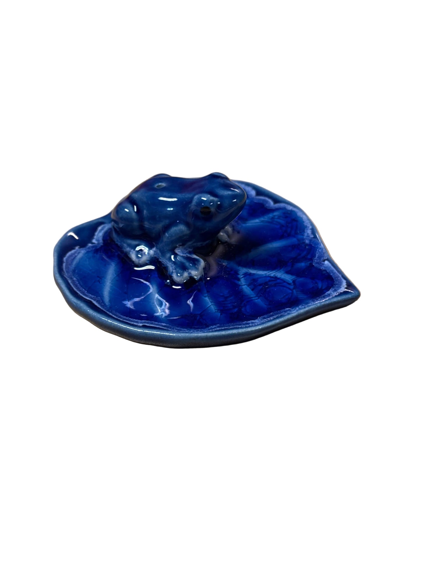 Frog on Leaf Incense Holder
