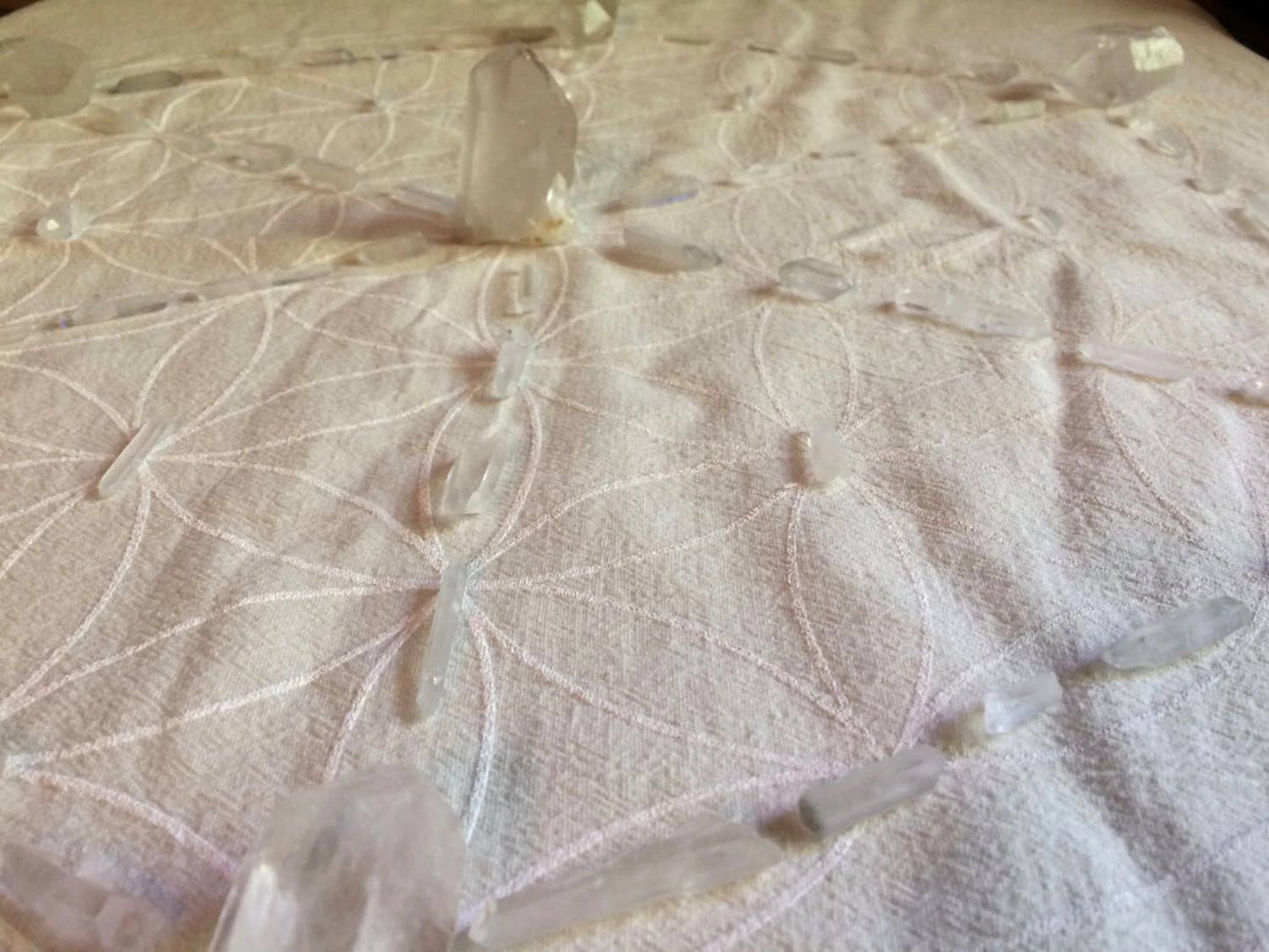 XL Flower of Life - White Ink - Crystal Grid Cloth