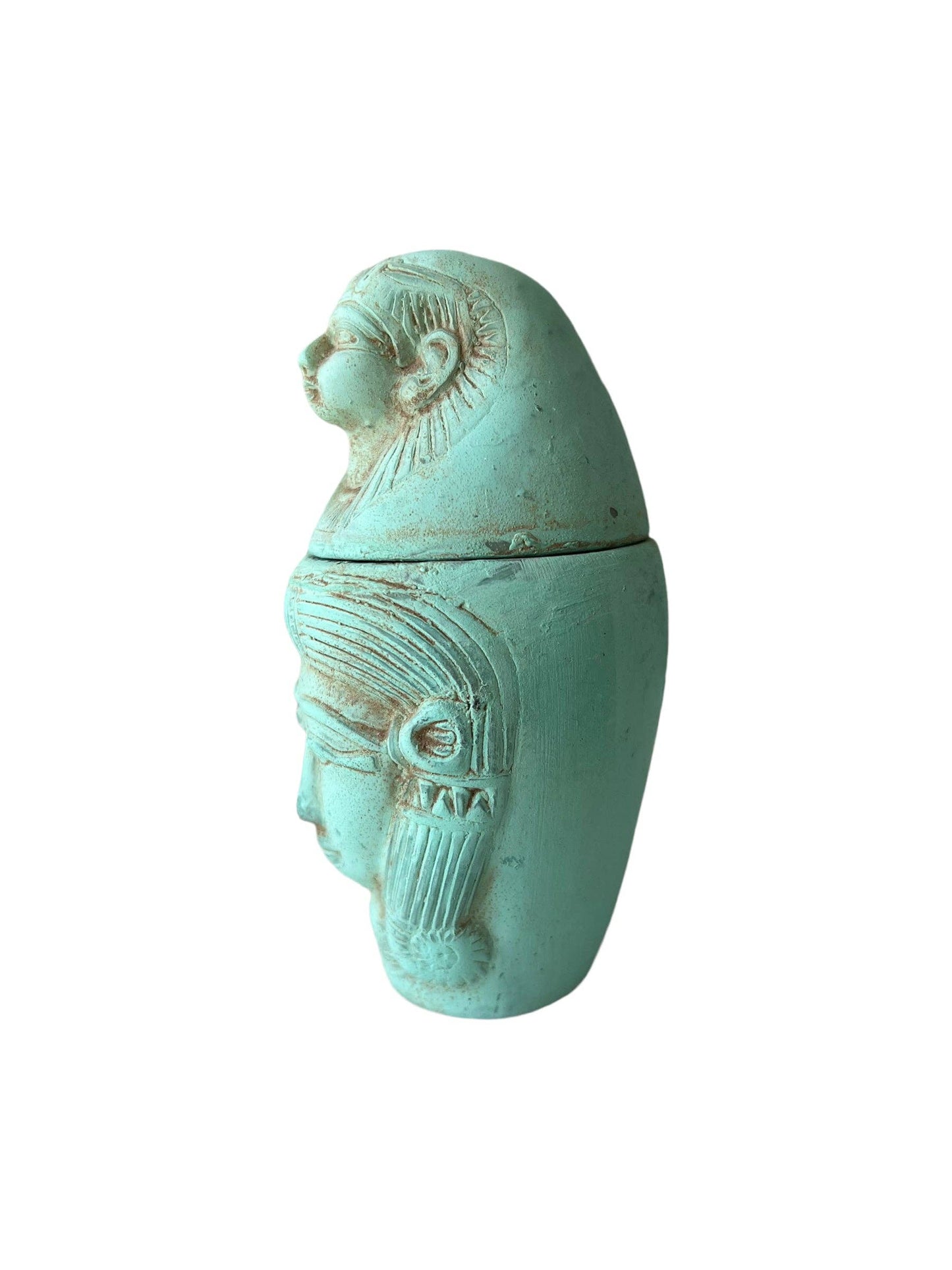 Canonic Jar, Imsety and Hathor Turquoise Basalt