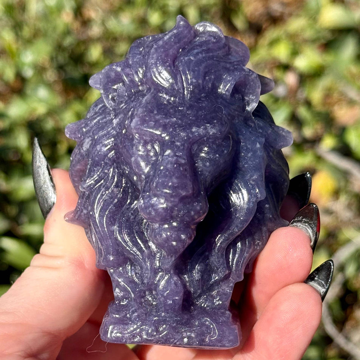 Lepidolite Lion Head