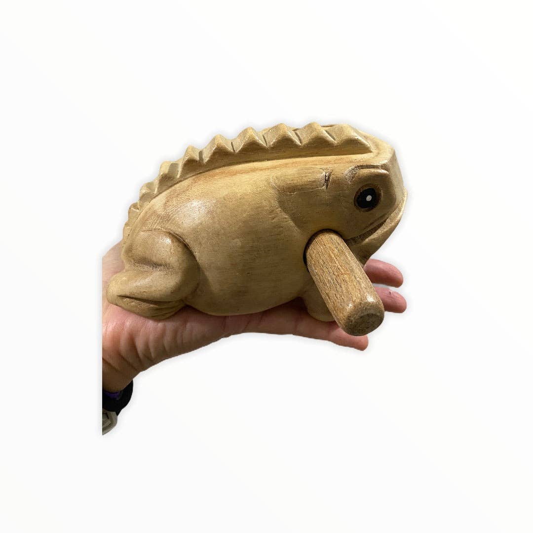 Natural Wooden Frog 2"