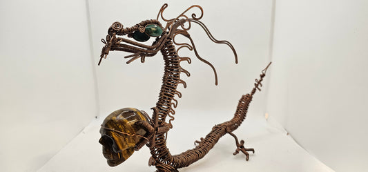 Copper Dragon with Wood Skull