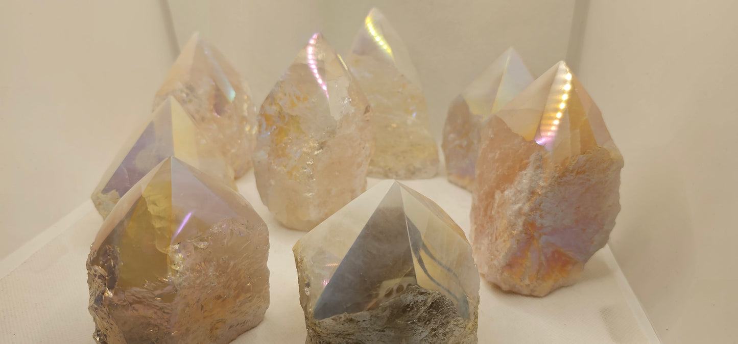 Rose Quartz Aura Polished Top