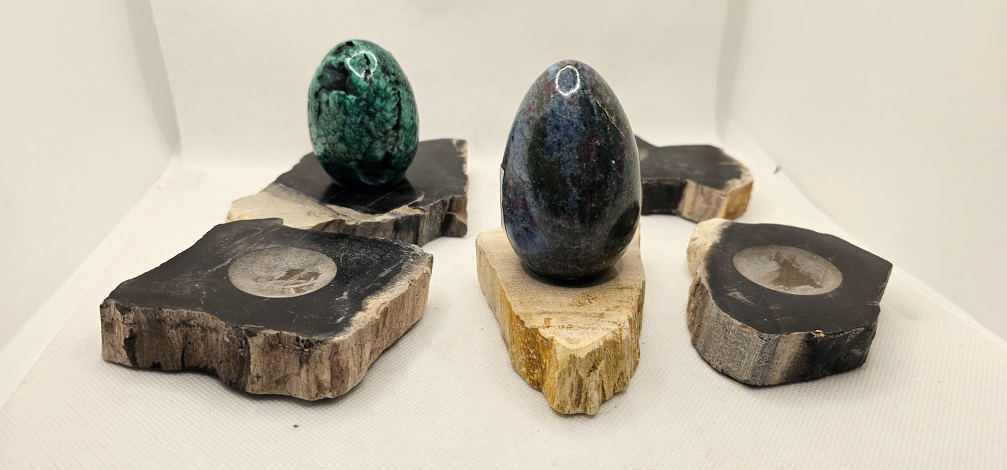 Petrified Wood Sphere Stands