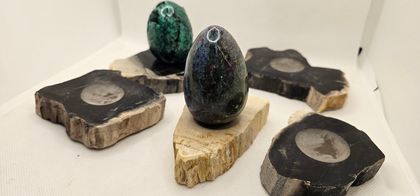 Petrified Wood Sphere Stands