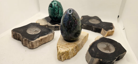Petrified Wood Sphere Stands