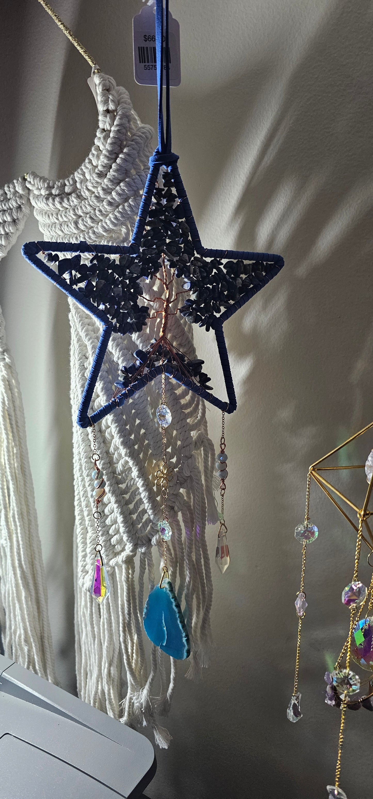 Star Dreamcatcher with Leather, Stone and Agate