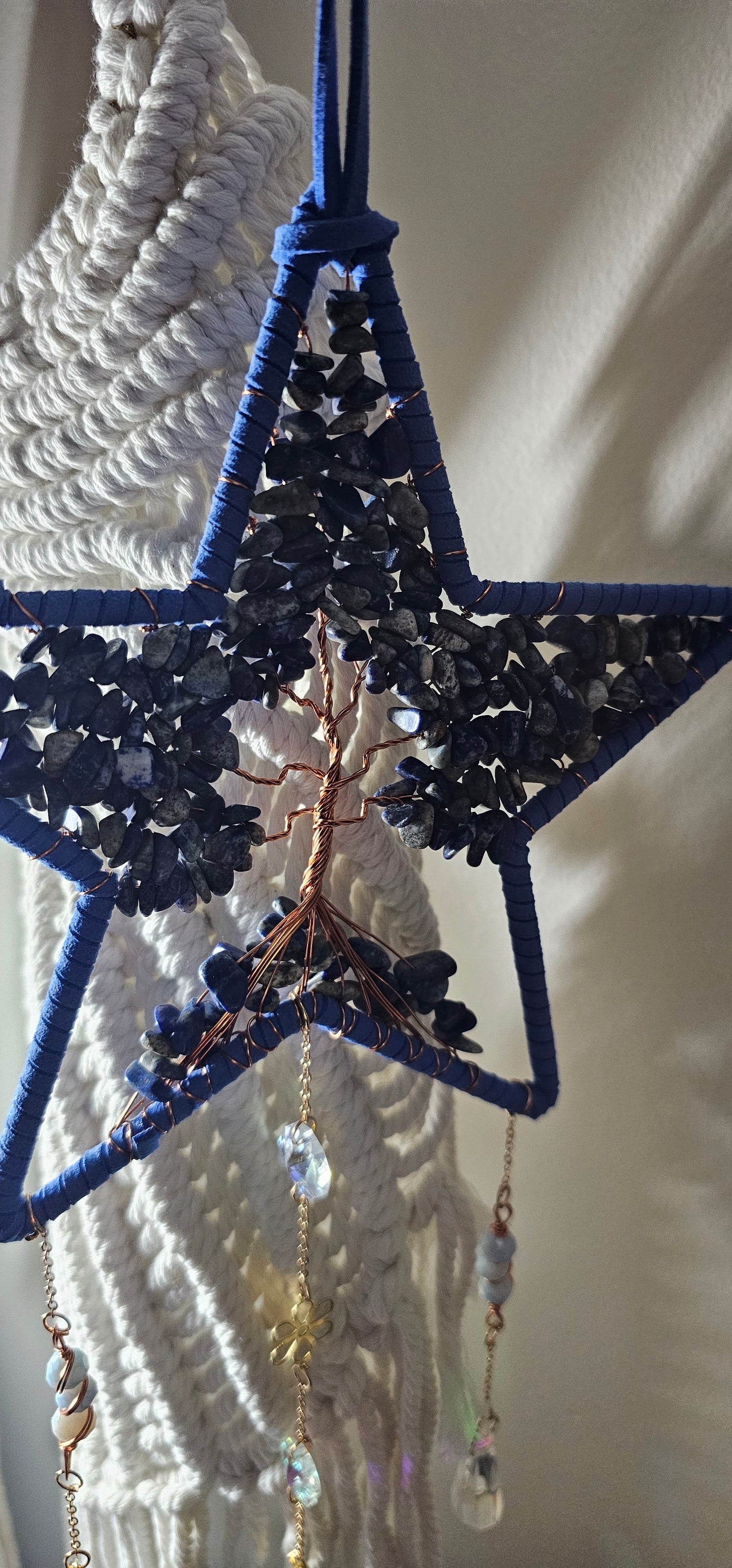 Star Dreamcatcher with Leather, Stone and Agate