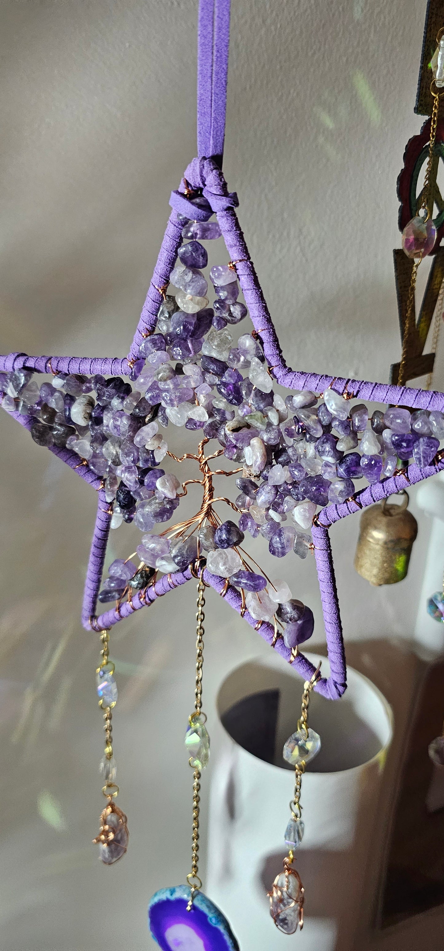 Star Dreamcatcher with Leather, Stone and Agate