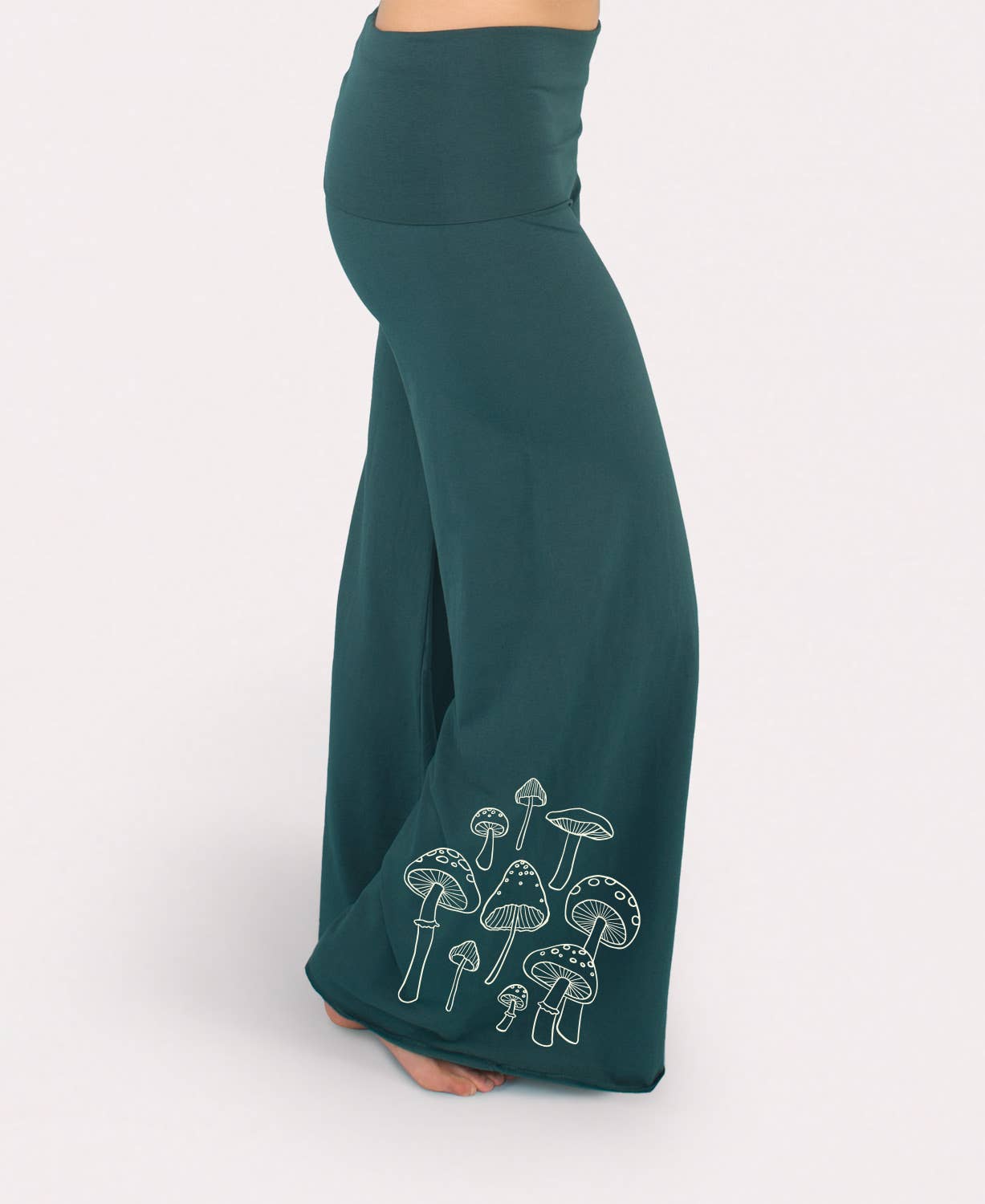 Mushrooms Flowy Pants - Teal Flow Pants: 2X