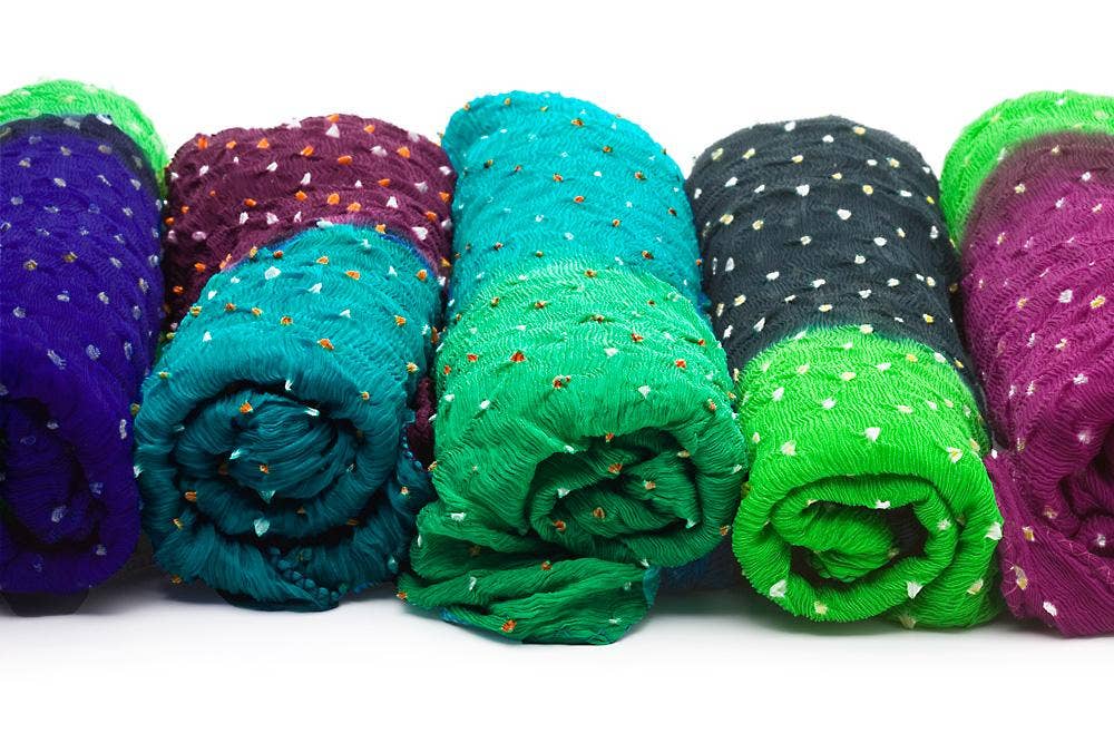 Georgette Silk Scarves, Spring: Parrot