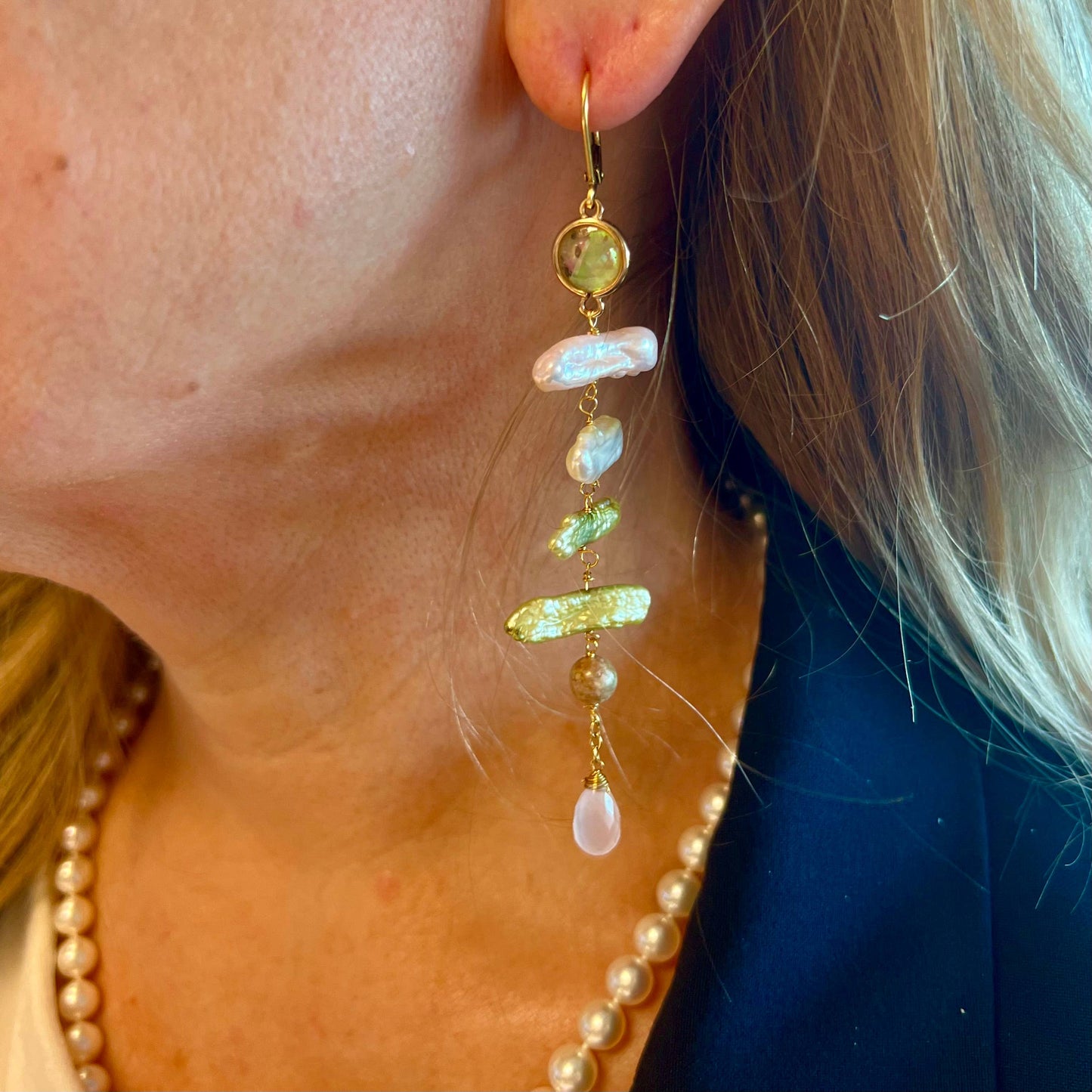 Club Lounge pearl dangle earrings