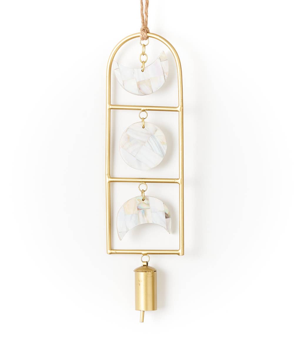 Chayana Moon Phase Mother of Pearl Wind Chime - Fair Trade