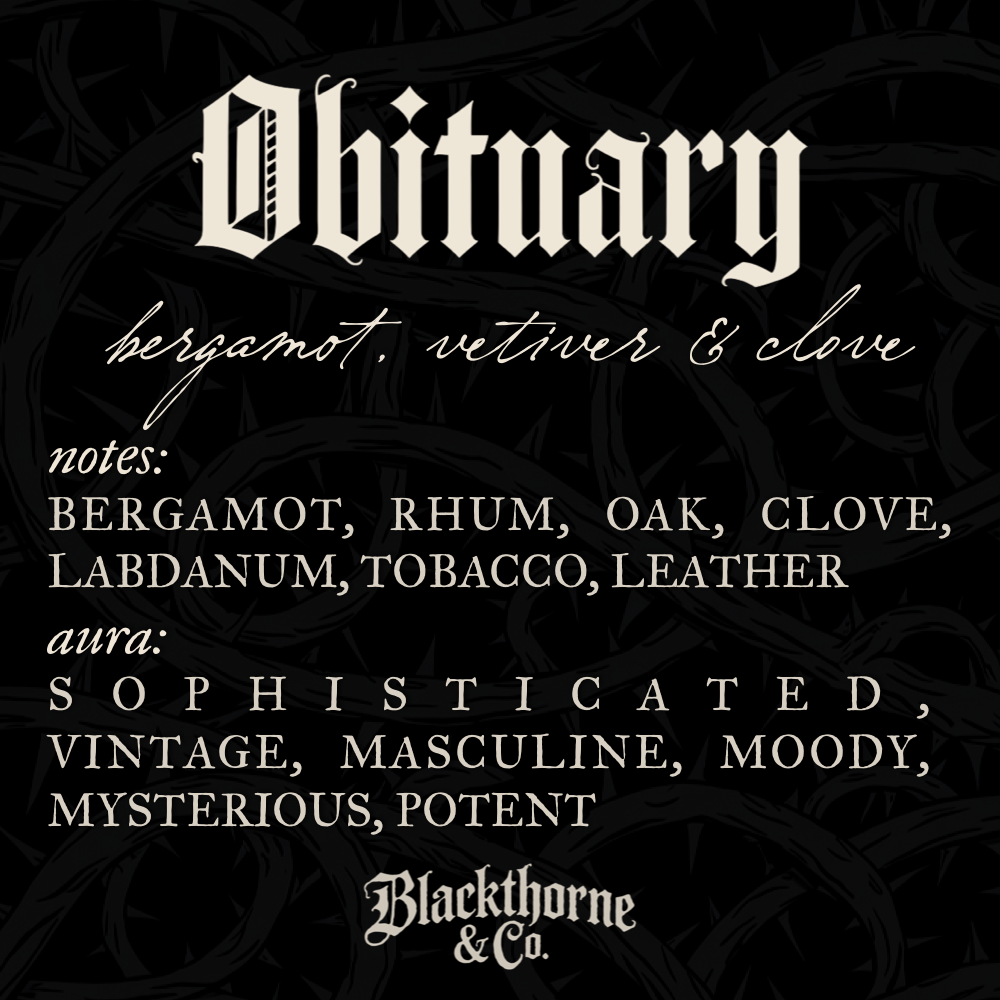 Obituary incense sticks |  vegan gothic ritual incense