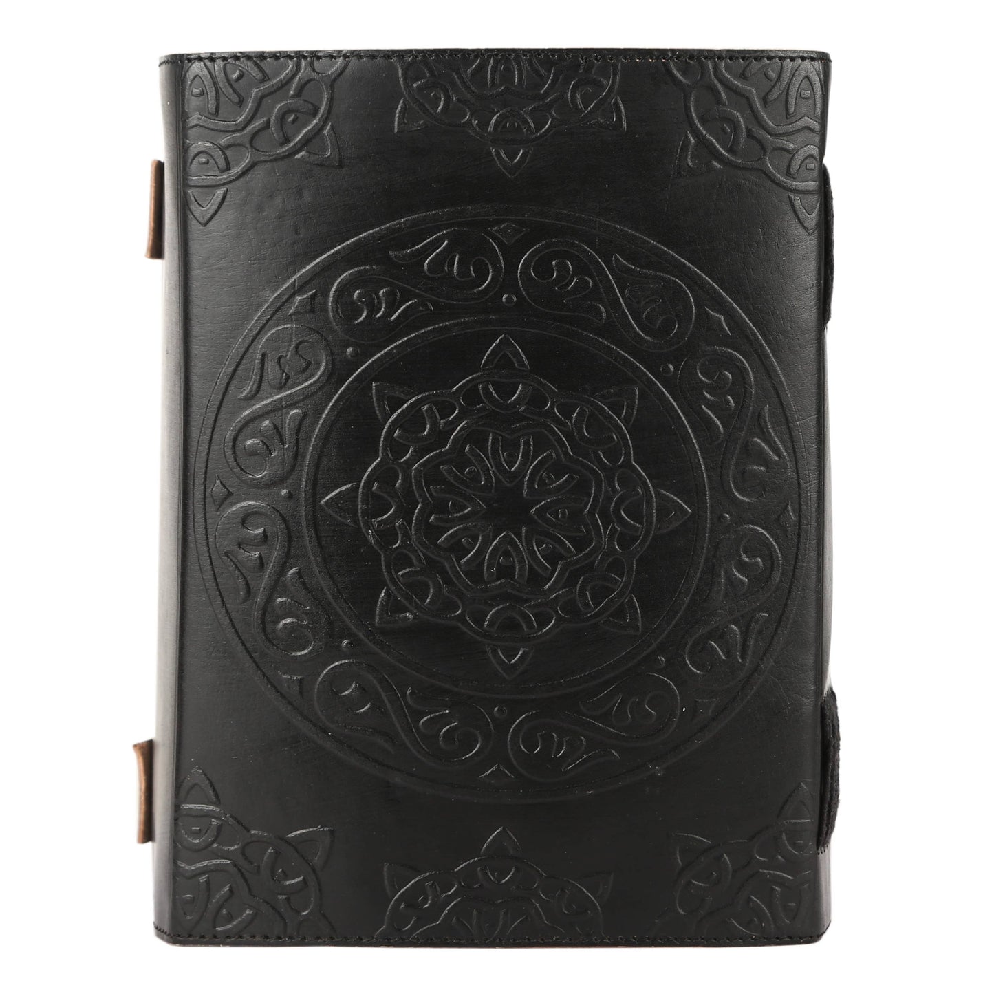 1000 Pages Large Black Pentagram Embossed Leather Journal | Writing Leather Notebook | Leather grimoire Book | Handmade Leather Journal Gift